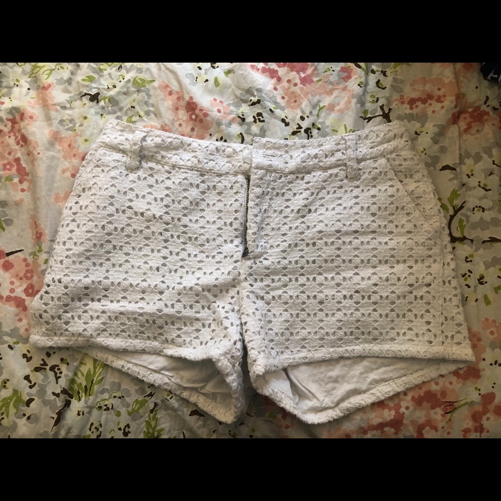 Lucky Brand Shorts with crochet pattern